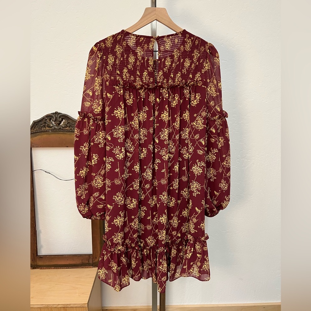 Cinq a Sept Zola Floral Print Puff Sleeve Mini Dress Sz 6 Medium - Picture 6 of 14